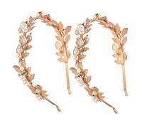 Homoyoyo 2pcs Bridal Wedding Headband with Baroque Leaf Design Elegant Alloy Leaf Vine Crown for Brides Party and Celebration Hair Accessories
