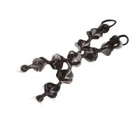 Homoyoyo 2pcs Bubble Braided Ponytail Extensions for Women Long Synthetic Wrap-around Hairpieces with Hair Tie Easy Wear Festival and Party Hair Accessories Brown-black Grey Highlights