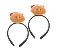 Homoyoyo 2pcs Cartoon Hot Dog Headband Cloth Halloween Cosplay Headpiece for Adults Playful Novelty Hairband Safe Eye-catching Design Party Accessory