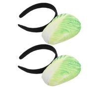 Homoyoyo 2pcs Chinese Cabbage Headband Plush and Plastic Material Comfortable Fit High Realism Fashionable Stylish Hair Band for Party Dress