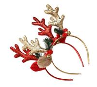 Homoyoyo 2Pcs Christmas Role-playing Antler Headband Lightweight Xmas Reindeer Hair Accessories for Adults and Holiday Party Cosplay