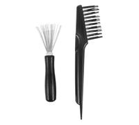 Homoyoyo 2pcs Cleansing Comb Mini Comb Hair Cleaning Brush Tool Handle Grooves Cleaning Brush for Removing Dust Home Salon Use