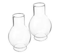 Homoyoyo 2pcs Clear Glass Candle Shades Windproof Hurricane Tube Protectors for Tall Candles Home Decor Weddings Restaurants Ambient Lighting