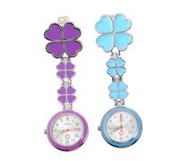 Homoyoyo 2pcs Clip-on Quartz Pocket Watch Nurse Clock for Nurses and Doctors, Easy-to-wear Clip Type Chest Watch with Alloy Case and Glass Mirror, Practical Timekeeper