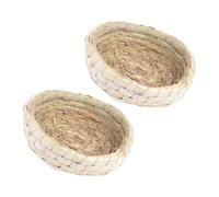 Homoyoyo 2pcs Coffee Pigeon Breeding Nests Made of Natural Corn Husk, Sturdy and Not Easily Deformed, Simple Rustic Style Suitable for Birdcage Accessories and Bird Breeding