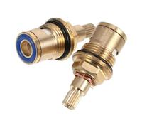 Homoyoyo 2pcs Copper Tap Valves Brass Ceramic Disc Replacement for Kitchen Bathroom Mixer Taps Ceramic Cartridge Inserts