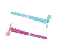 Homoyoyo 2Pcs Creative Mini Fan Ballpoint Pen for Students Portable Supplies Smooth Writing for Notes Homework and Drawing Pink