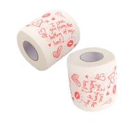 Homoyoyo 2pcs Creative Soft Toilet Paper Roll for Valentines Day Wedding Anniversary Decorative Tissue for Bathroom Party Favors Romantic Printed Paper Towels Essential