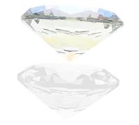Homoyoyo 2pcs Crystal Glass Diamond Paperweight with Light Refraction Effect, Delicate Chic Style Manicure Photo Props and Jewelry Showcase Decorations for Wedding or Studio Use