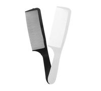 Homoyoyo 2pcs Curved Barber Flat Comb Haircut Comb Wide Tooth for Men Salon Use Black and White