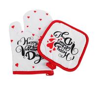 Homoyoyo 2pcs Cute Reusable Kitchen Gloves for Cooking and Baking Heavy Duty Heat Resistant Oven Mitts Non- Microwave Gloves for Women for Home and Holiday Use