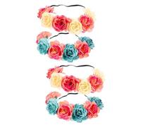 Homoyoyo 2pcs Day of The Dead Flower Headband Set - Mexican Flower Crown Hair Accessories for Halloween Parties - Cosplay and Festivals Vibrant Colors and Unique Design