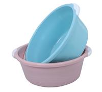 Homoyoyo 2pcs Deep Plastic Wash Basins Splash Face Wash Bowls for Bathroom and Home Use Nordic Blue and Pink Multipurpose for Hotel Dormitory Cleaning