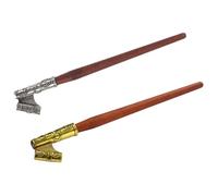 Homoyoyo 2pcs Dip Pen Handle Oblique Nib Pen Holder Vintage Wood Ferroalloy Dual-mode Design Finish Classic Look for Writing Calligraphy