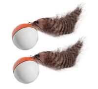 Homoyoyo 2Pcs Electric Motorized Rolling Ball for Cats Puppies and Pets Plastic Construction Battery Operated Chase Fun Random Color Random Color