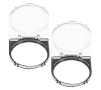 Homoyoyo 2pcs Elevator Power Button Protector Cover with Adhesive, round 37mm Plastic Push Switch Guard, Safety Button Covers for Industrial and Commercial Use