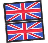 Homoyoyo 2Pcs Embroidered UK National Flag Patches Iron Applique for Clothes Backpacks Hats Durable DIY Decoration and Repair Accessories