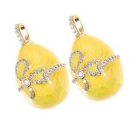 Homoyoyo 2pcs European Vintage Egg Shape Charm Pendants Jewelry Charms for Necklace Earring Making Craft Supplies