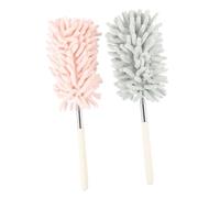 Homoyoyo 2pcs Extendable Microfiber Dusting Brush with Bendable Head for Car and Home Cleaning Telescopic Handle for Reach Areas Reusable and Machine Washable Household Duster