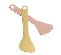 Homoyoyo 2Pcs Eye Cream Spoons Face Cream Scoops with Integral Molding Design for Comfortable Makeup Application Portable Skincare Spatulas in Golden and Rose Gold for Relieving Eye Strain