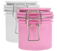 Homoyoyo 2Pcs Eyelash Glue Storage Jars for Extensions Sealed Lash Containers with Capacity Easy Open Close Design Compact Lightweight for Salon and Travel Use White and Pink