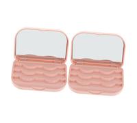 Homoyoyo 2Pcs Eyelash Storage Box Compact Organizer for False Lashes Lightweight Travel Friendly Cosmetic Holder Keep Your Eyelashes Clean Protected