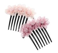 Homoyoyo 2pcs Fabric Art Flower Hair Combs Lightweight Decorative Bridal Wedding Accessories for Women Elegant Floral Design Headdress Suitable for Parties and Special Occasions