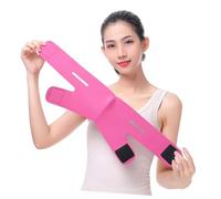 Homoyoyo 2pcs Face-lifting Belt Thin Masseter Chin Strap V-shape Slimming Mask Elastic Support for Double Chin Reduction and Snoring Prevention Black and Rosy
