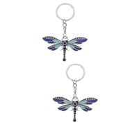 Homoyoyo 2pcs Fashion Dragonfly Key Chain Women's Animal Keyring Creative Car Key Chain Backpack Charm Stylish Purse Accessory