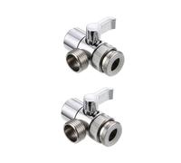 Homoyoyo 2pcs Faucet Adapter Diverter Valves Solid Sink Splitter with Smooth Lever Handle Fits Standard Threaded Hose for Bathroom Cleaning and Bidet Use