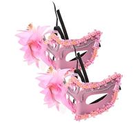Homoyoyo 2pcs Floral Masquerade Masks for Ball Party, Delicate Venetian Masquerade Flower Face Covers, Elegant Floral Party Mask Set for Women