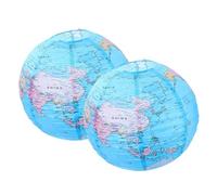 Homoyoyo 2pcs Folding Paper Lanterns Earth Globe Hanging World Map Ornaments for Parties Gardens and Home Decor Durable and Easy to Install