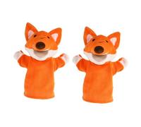 Homoyoyo 2pcs Fox Hand Puppet, Soft Plush Cartoon Animal Puppets with Movable Mouth, Storytelling Educational Fun and ’s Playtime