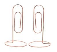 Homoyoyo 2pcs Gold Metal Card Holder Clips Portable Desktop Memo Stand with Strong Clip for Business Cards Photos Table Numbers and Notes Organization