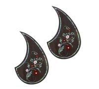 Homoyoyo 2pcs Guitar Pickguard Sticker for Electric Guitar Waterdrop Shape Floral Design Protects Panel against Scratches