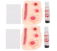 Homoyoyo 2pcs Halloween 3d Horrible Wound Latex Stickers with Realistic Blood Scar Pattern, Safe and Reusable Skin Tattoos for Costume Party and Cosplays
