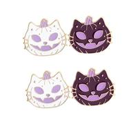 Homoyoyo 2pcs Halloween Brooch Pins - Devil's Pumpkin and Cat Enamel Badges for Costumes - Hats and Accessories Stylish Iron Charms for Festive Outfits