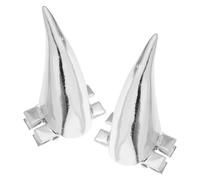 Homoyoyo 2pcs Halloween Hairpin with Small Devil Horns for Women, Alloy Silver Clips with Secure Fit and Enhanced Comfort, for Party and Role-play Cosplay Accessories, Realistic 3d Horn