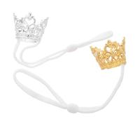 Homoyoyo 2pcs Hamster Crown Headdress for Small Pets Adjustable King Queen Tiara Party Costume Accessories Lightweight Royal Celebration Headwear for Hamsters Rabbits and Small Animals
