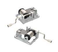 Homoyoyo 2pcs Hand Crank Music Box Movement Eight Tone Silver Gray DIY Musical Box Mechanism for Crafting and Making Suitable for Supplies