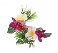 Homoyoyo 2pcs Handcrafted Plumeria and Orchid Hair Clips for Women Lightweight Floral Hairpins with Lifelike Design Oriental Elegance for Hawaiian Parties Summer Beach Traditional Outfits