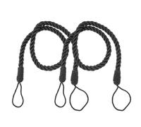 Homoyoyo 2Pcs Handmade Braided Curtain Tiebacks Black Decorative DIY Tie Straps for Curtains Stylish Holdbacks for Drapes Suitable for Home and Office Window Accessories