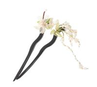 Homoyoyo 2pcs Handmade Wooden Hair Sticks with Valley and Magnolia Flowers Traditional Chinese Hairpins for Women Elegant Floral Tassel Chopsticks for Hanfu Weddings Cultural Events Vintage