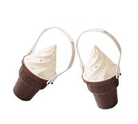 Homoyoyo 2pcs Hanging Humidity Absorber Box Reusable Moisture Absorber Box Coffee PP Tpr Calcium Ice Cream Shape for Wardrobe, Bookshelves, Closets and Damp Environments