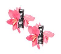 Homoyoyo 2PCS Hawaiian Flower Hair Clip for Women Elegant Floral Accessories for Thick Hair for Weddings Parties and Beachwear Lightweight Durable Design with Sophisticated Orchid and