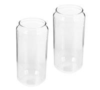Homoyoyo 2pcs Heat-Resistant Clear Glass Drinking Mugs Cocktail Cups for Cold Hot Drinks Water Coffee Tumblers Lightweight Reusable Glassware for Home Office Bar Party Use