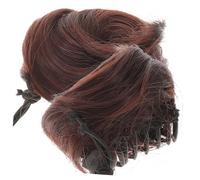 Homoyoyo 2Pcs High Temperature Silk Fake Bun Claw Hairpieces Chignon Hair Extensions for Women Natural Glossy Straight Hair Buns Adding Volume Fullness for Daily Office Wedding Party