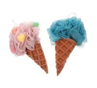 Homoyoyo 2pcs Ice Cream Bath Balls Household Bath Sponge Adorable Loofah Sponge for Portable Shower Use