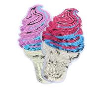 Homoyoyo 2pcs Ice Cream Cone Cloth Stickers Shiny Patch Embroider Ironed Number Patches for Clothes Girl Applique Fabric Repair Patch Glitter DIY Rhinestone Adhesive Sequins