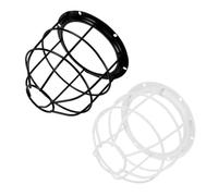 Homoyoyo 2pcs Industrial Metal Wire Lamp Cage Guard Black White Protective Lampshade Covers for Workshop and Factory Lighting Impact-Resistant Office Lamp Guards with Easy Installation